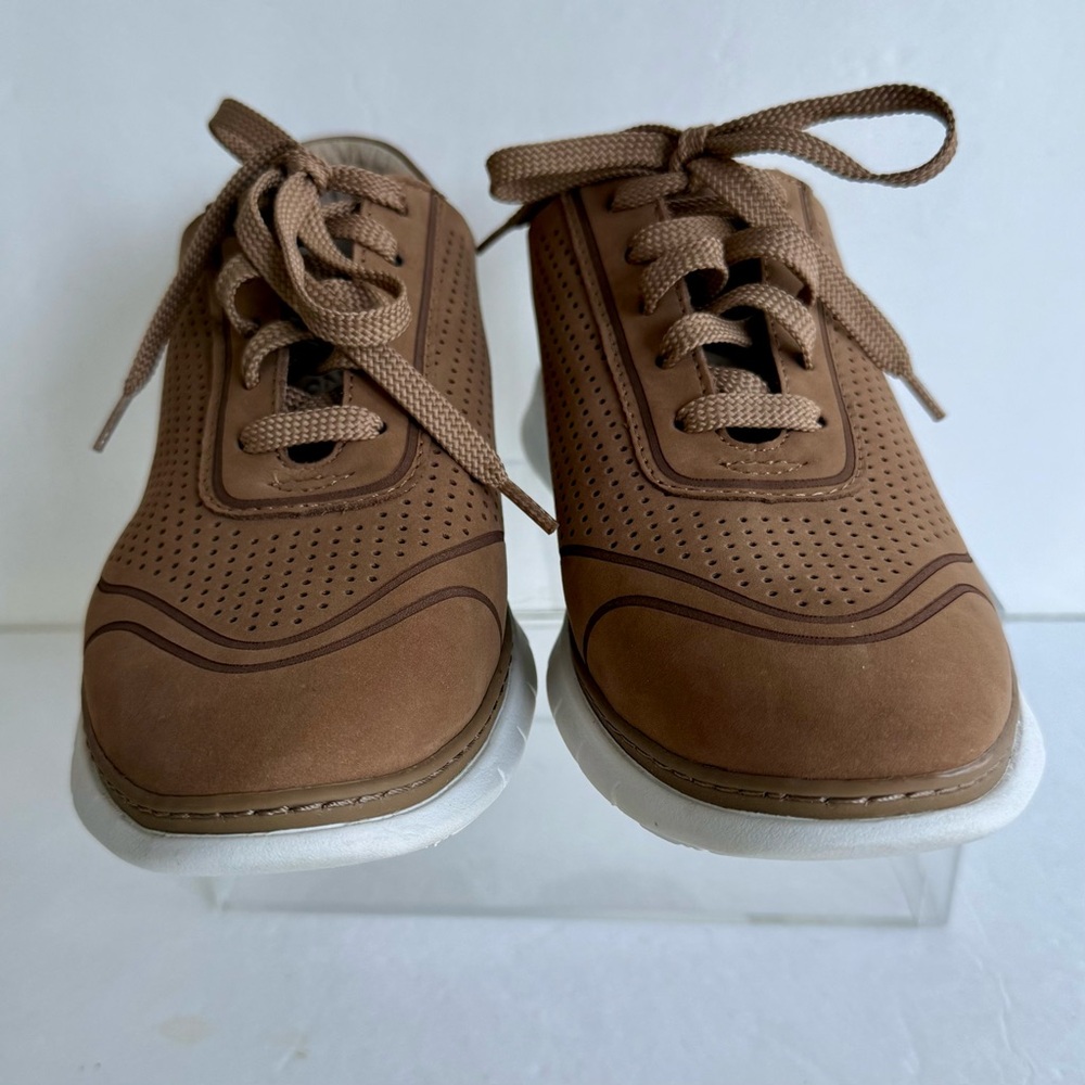 Vionic Womens Fresh Riley Lace Up Shoes Sneakers Brown Nubuck Leather 7.5 Vented - Picture 5 of 8